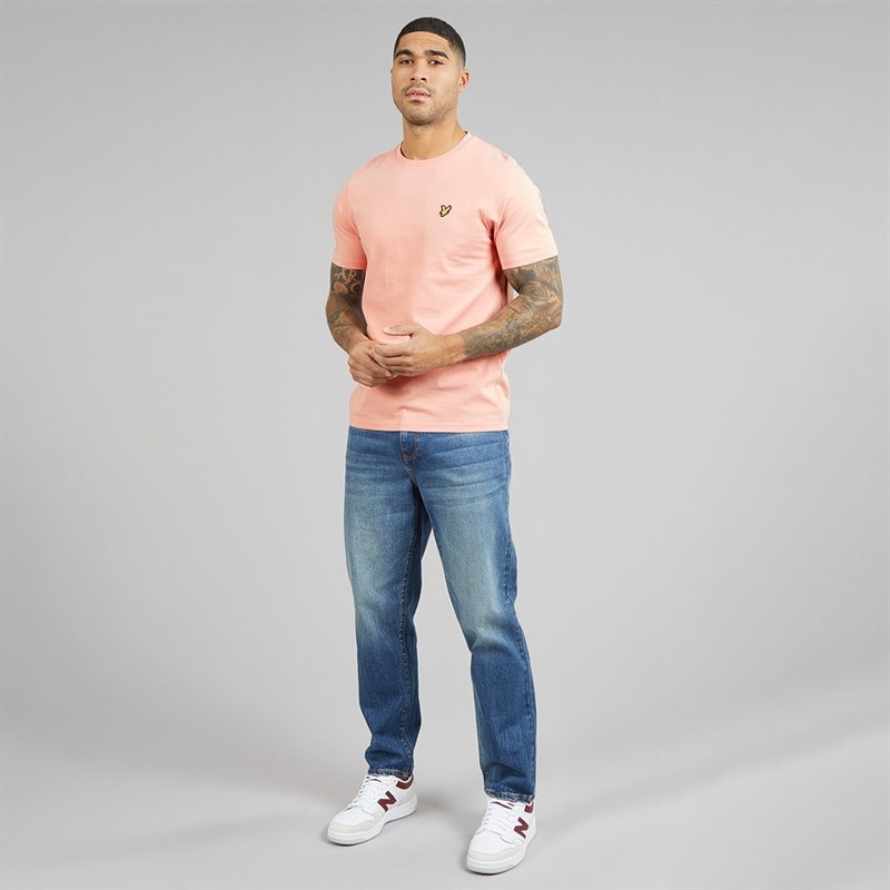 Lyle And Scott Vintage Mens Plain T-Shirt Pink Grapefruit - Image 3