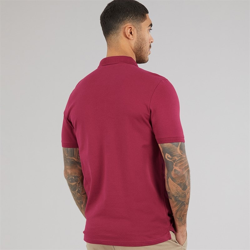 Lyle And Scott Vintage Mens Plain Polo Shirt Rich Burgundy - Image 2