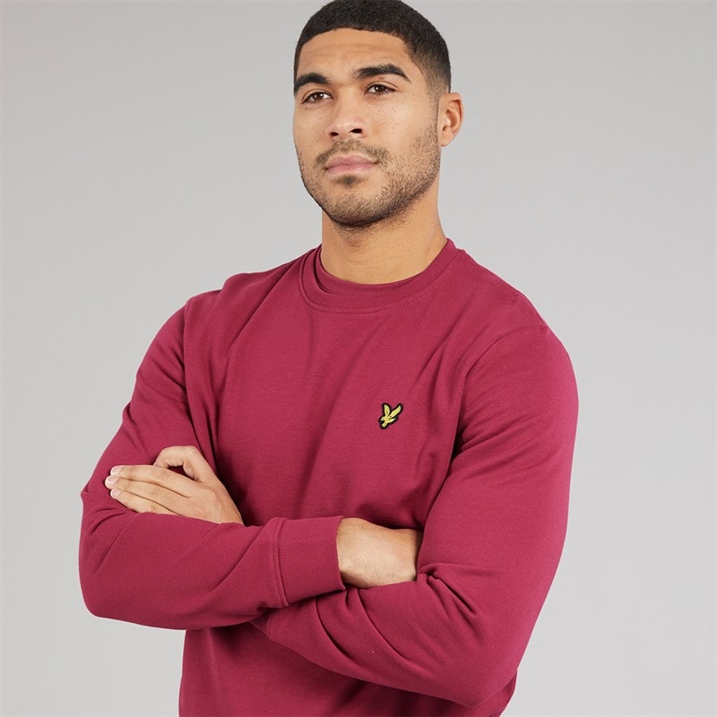 Lyle And Scott Vintage Mens Crew Neck Sweatshirt Rich Burgundy - Image 3