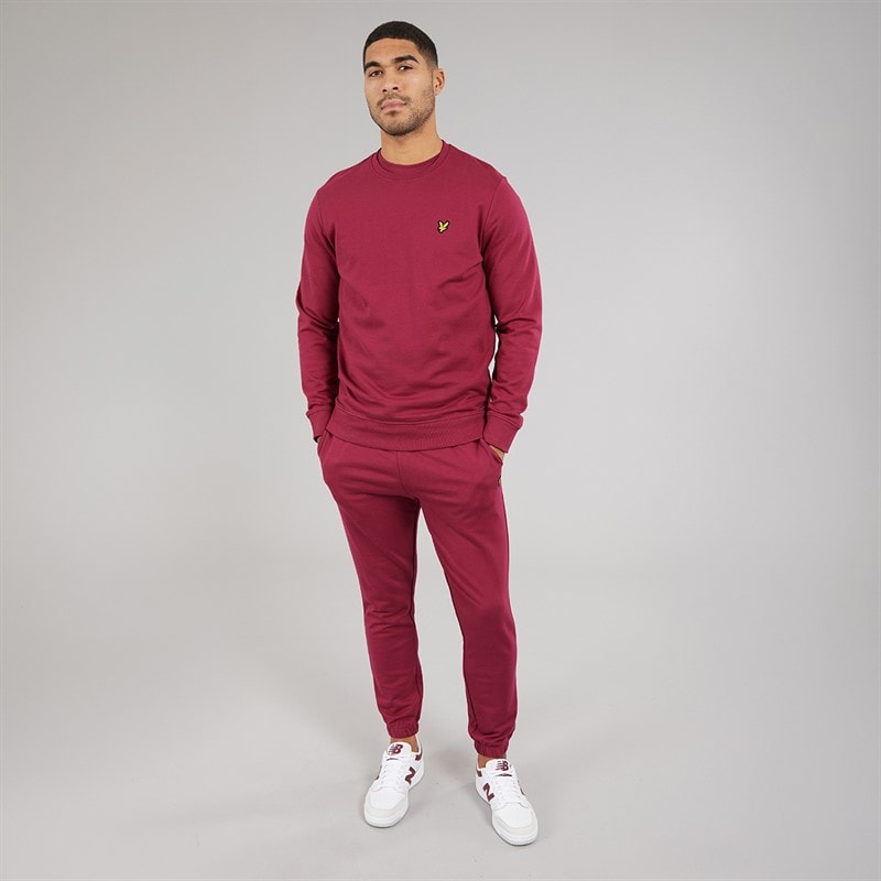 Lyle And Scott Vintage Mens Crew Neck Sweatshirt Rich Burgundy - Image 4