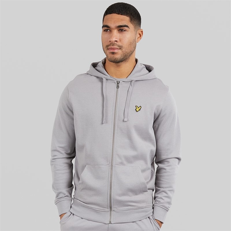 Lyle And Scott Vintage Mens Zip Through Hoodie Gull Grey