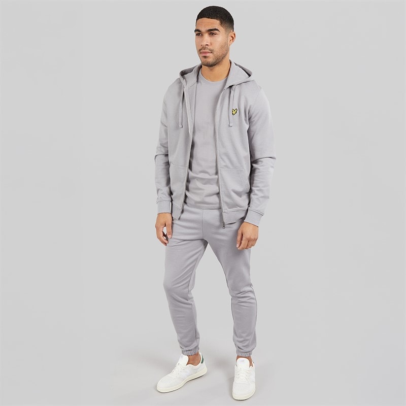 Lyle And Scott Vintage Mens Zip Through Hoodie Gull Grey - Image 4