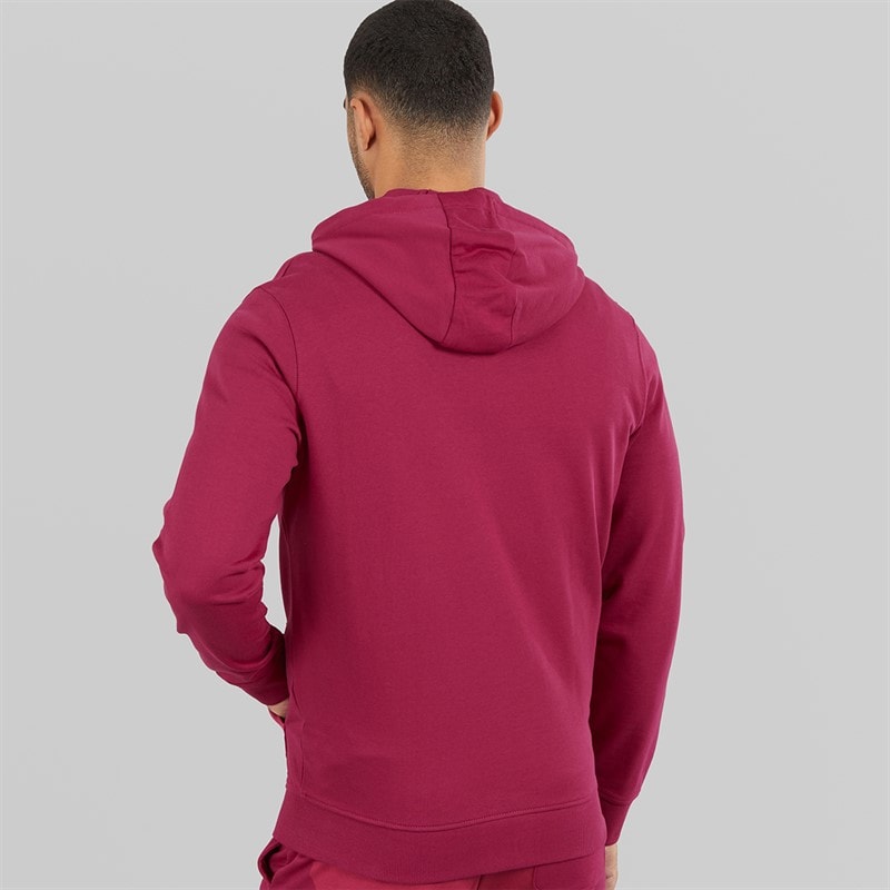 Lyle And Scott Vintage Mens Zip Through Hoodie Rich Burgundy - Image 2