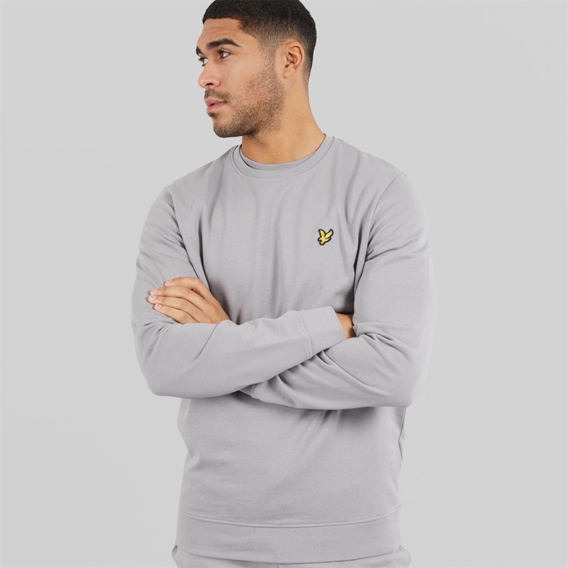 Lyle And Scott Vintage Mens Crew Neck Sweatshirt Gull Grey