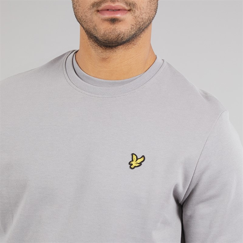 Lyle And Scott Vintage Mens Crew Neck Sweatshirt Gull Grey - Image 3