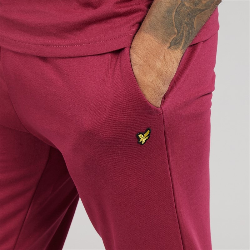 Lyle And Scott Vintage Mens Slim Joggers Rich Burgundy - Image 3