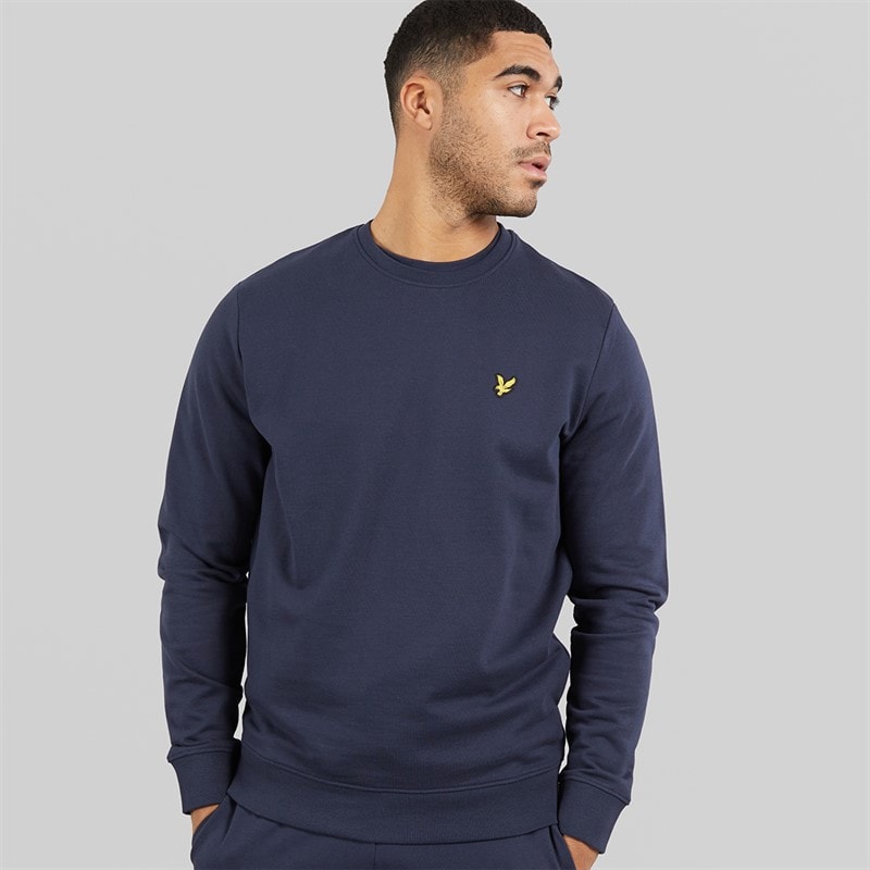 Lyle And Scott Vintage Mens Crew Neck Sweatshirt Blue Night