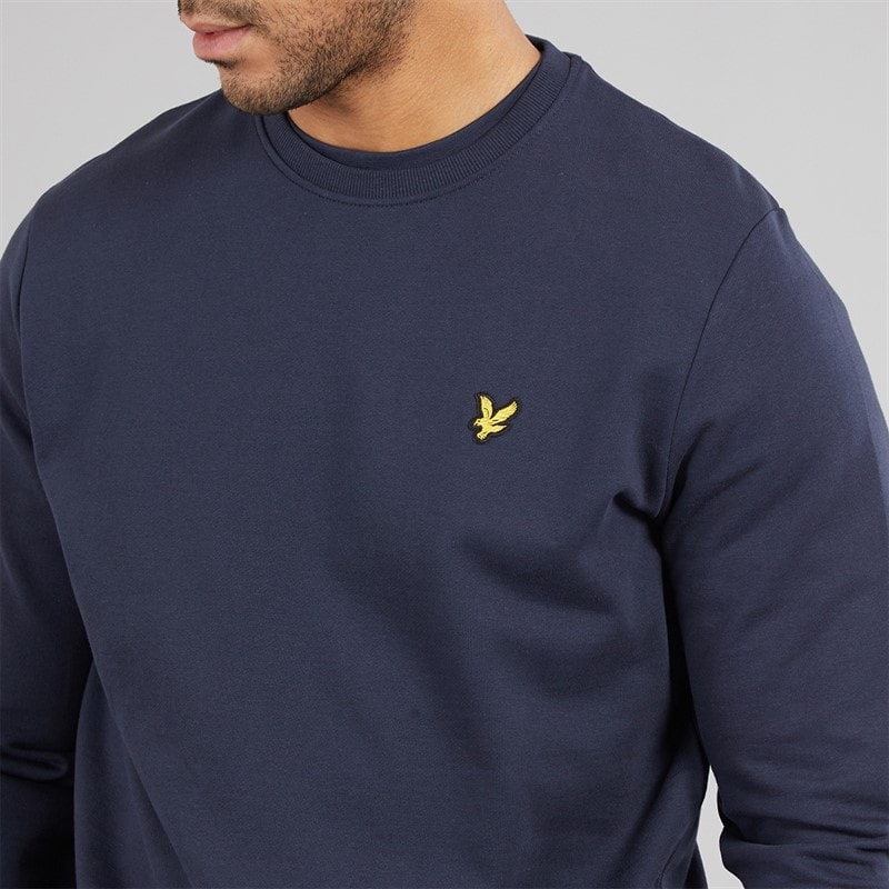 Lyle And Scott Vintage Mens Crew Neck Sweatshirt Blue Night - Image 3