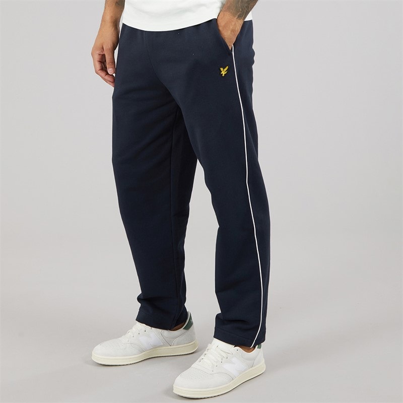 Lyle And Scott Vintage Mens Piped Straight Leg Track Bottoms Dark Navy