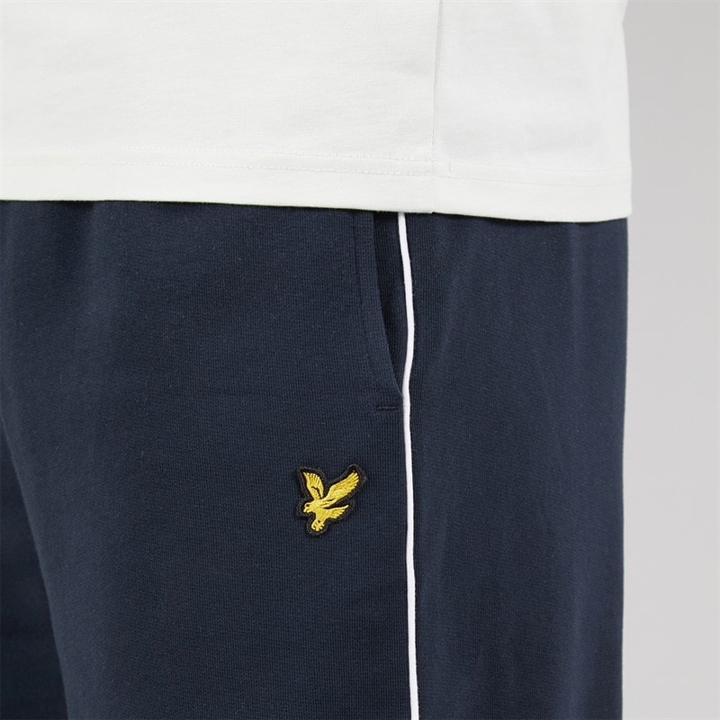 Lyle And Scott Vintage Mens Piped Straight Leg Track Bottoms Dark Navy - Image 3