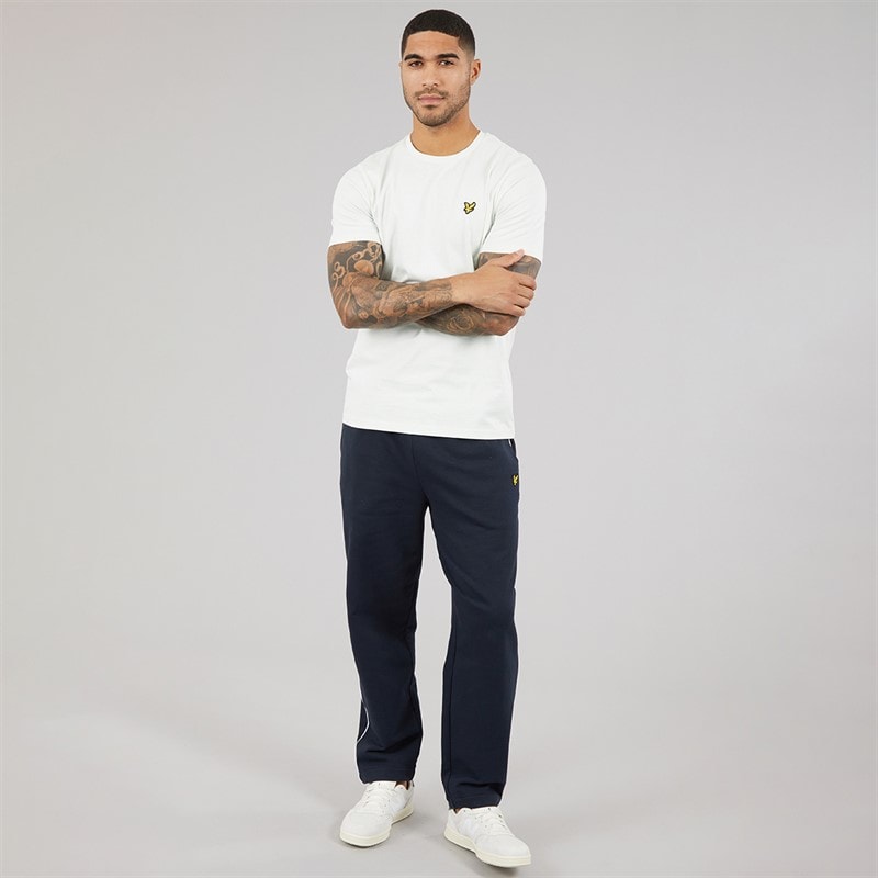 Lyle And Scott Vintage Mens Piped Straight Leg Track Bottoms Dark Navy - Image 4