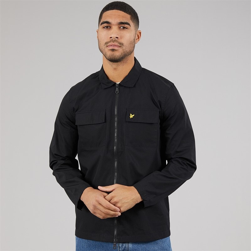 Lyle And Scott Vintage Mens Cotton Overshirt Jet Black