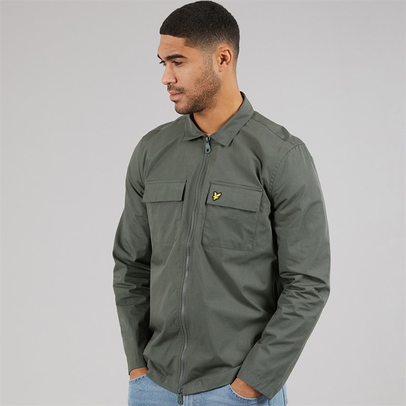 Lyle And Scott Vintage Mens Cotton Overshirt Gunmetal