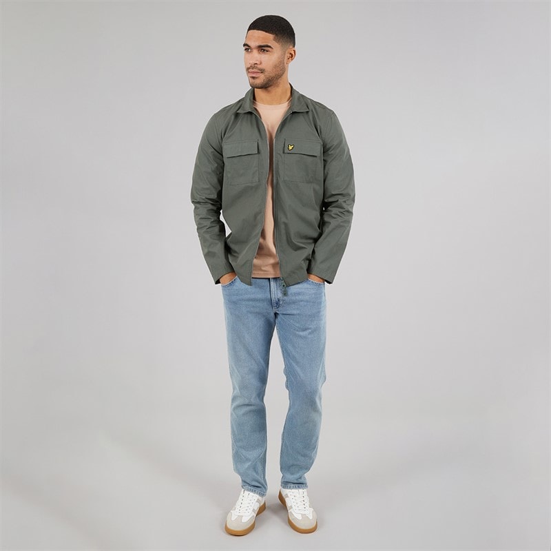 Lyle And Scott Vintage Mens Cotton Overshirt Gunmetal - Image 4