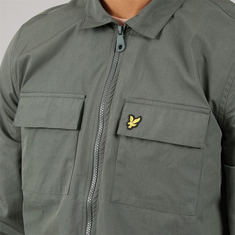 Lyle And Scott Vintage Mens Cotton Overshirt Gunmetal - Image 5