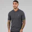 Lyle And Scott Vintage Mens Tipped Polo Shirt Gunmetal/Jet Black