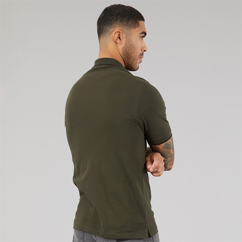Lyle And Scott Vintage Mens Tipped Polo Shirt Olive/Jet Black - Image 2