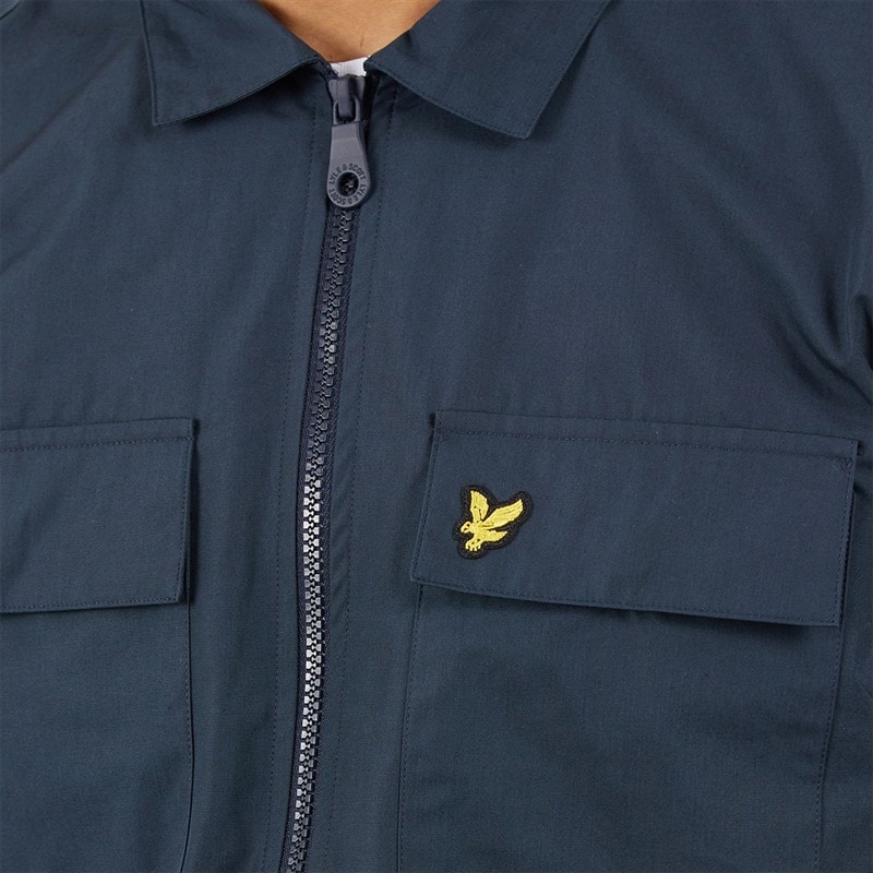 Lyle And Scott Vintage Mens Cotton Overshirt Dark Navy - Image 5