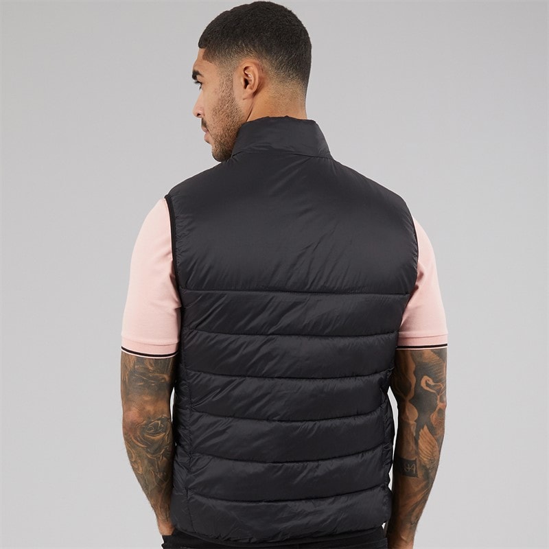 Lyle And Scott Vintage Mens Wadded Gilet Jet Black - Image 2
