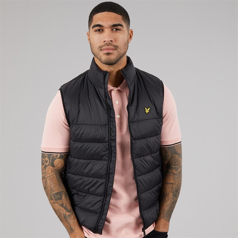 Lyle And Scott Vintage Mens Wadded Gilet Jet Black - Image 3