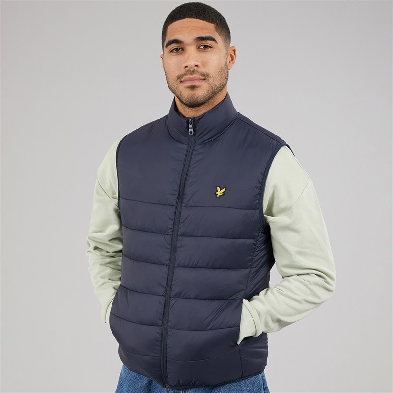 Lyle And Scott Vintage Mens Wadded Gilet Dark Navy - Image 3