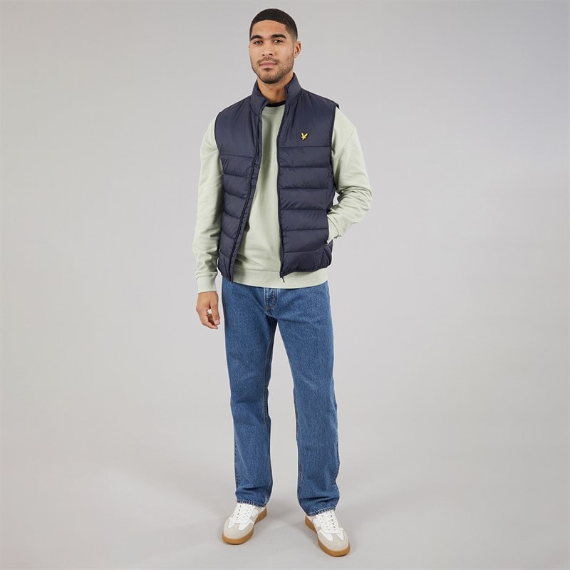 Lyle And Scott Vintage Mens Wadded Gilet Dark Navy - Image 4