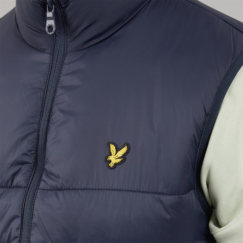 Lyle And Scott Vintage Mens Wadded Gilet Dark Navy - Image 5