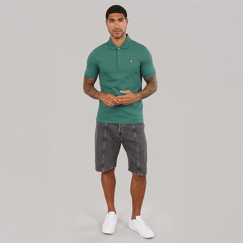 Lyle And Scott Vintage Mens Plain Polo Shirt Everglade - Image 4
