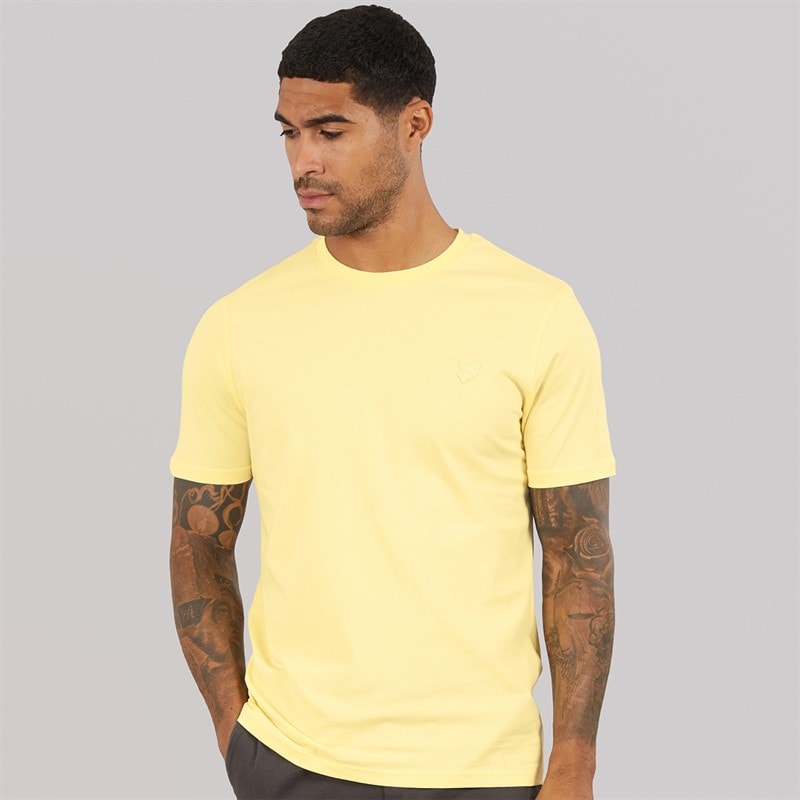 Lyle And Scott Vintage Mens Superfine T-Shirt Pastel Yellow
