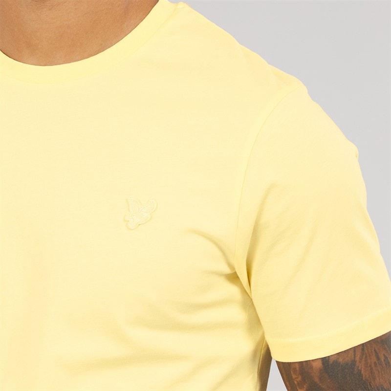 Lyle And Scott Vintage Mens Superfine T-Shirt Pastel Yellow - Image 3
