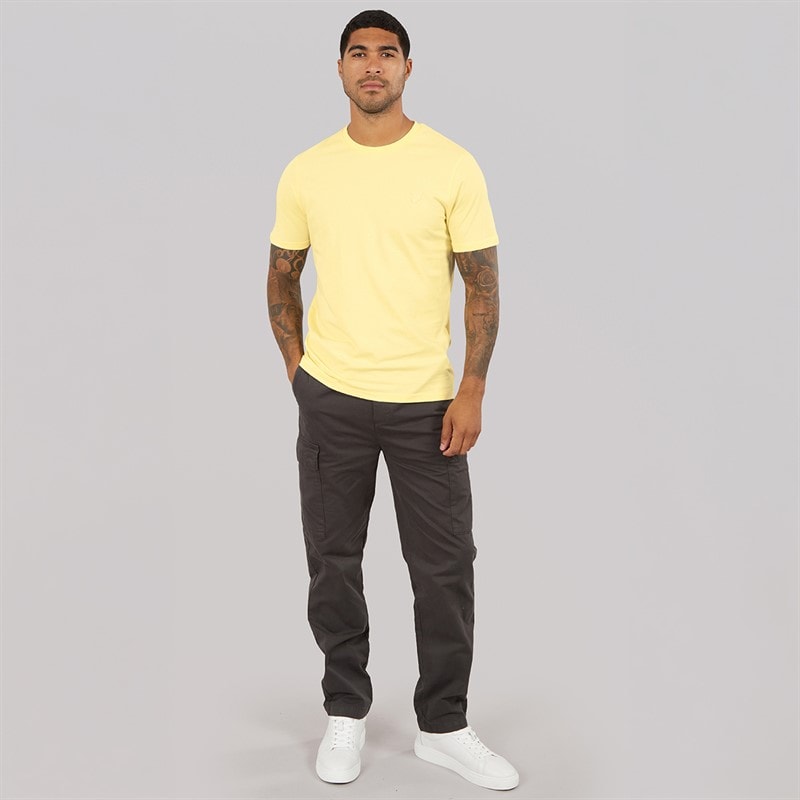 Lyle And Scott Vintage Mens Superfine T-Shirt Pastel Yellow - Image 4