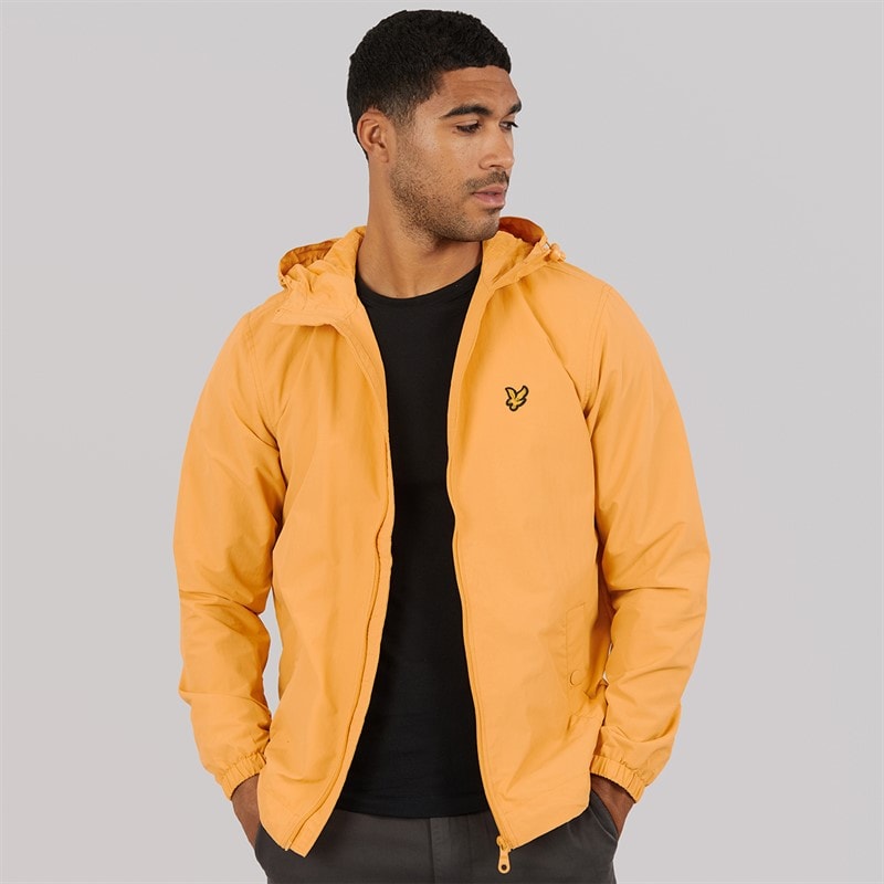 Lyle And Scott Vintage Mens Zip Through Hooded Jacket Honeycomb