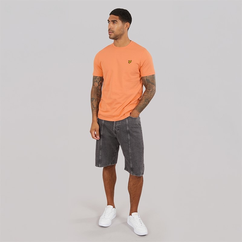 Lyle And Scott Vintage Mens Plain T-Shirt Terracotta Pot - Image 3