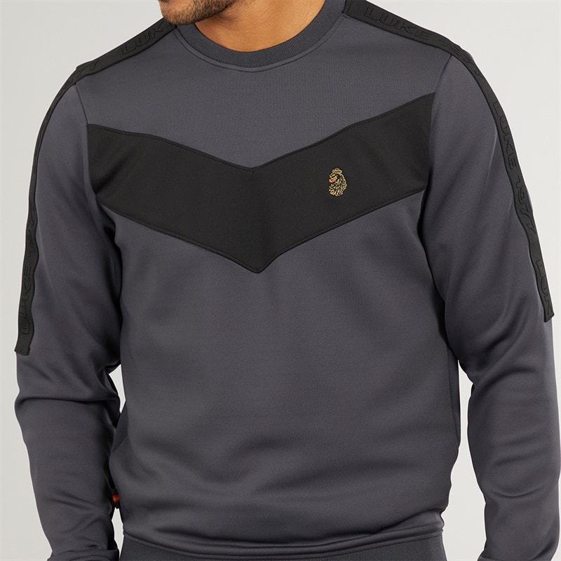LUKE 1977 Mens Casa Tracksuit Charcoal - Image 3