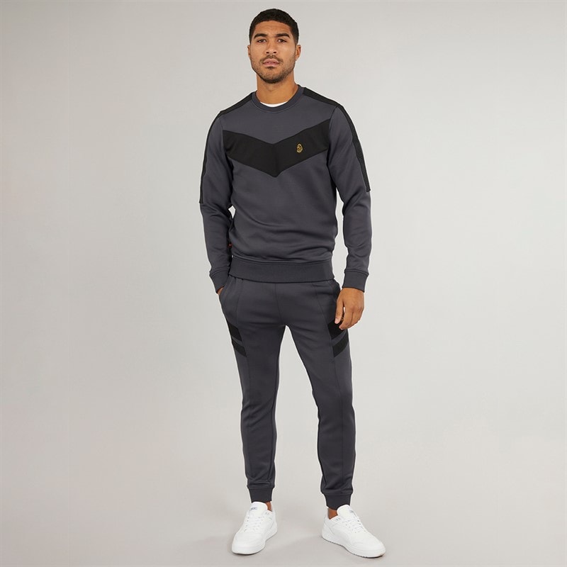 LUKE 1977 Mens Casa Tracksuit Charcoal - Image 4