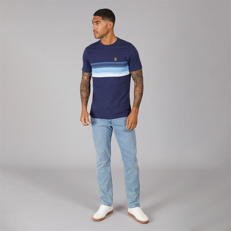 LUKE 1977 Mens Nashville T-Shirt Navy/White/Atlantic B - Image 4