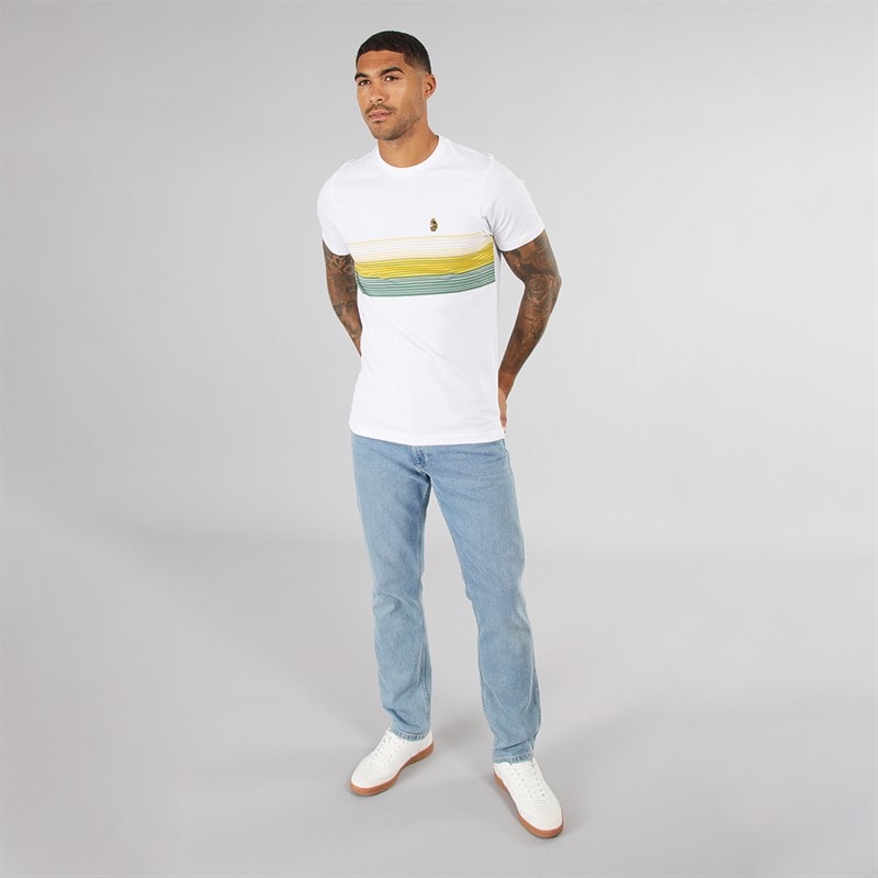 LUKE 1977 Mens Nashville T-Shirt White/Yellow/Myrtle - Image 3