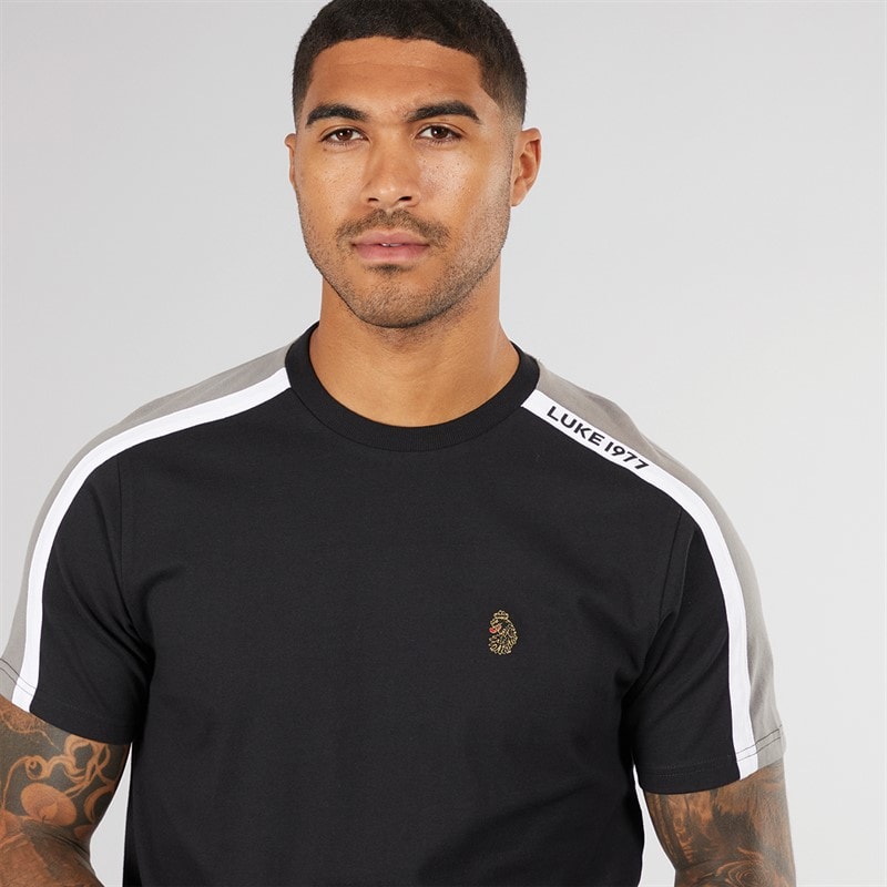 LUKE 1977 Mens Ciruela T-Shirt Black - Image 3
