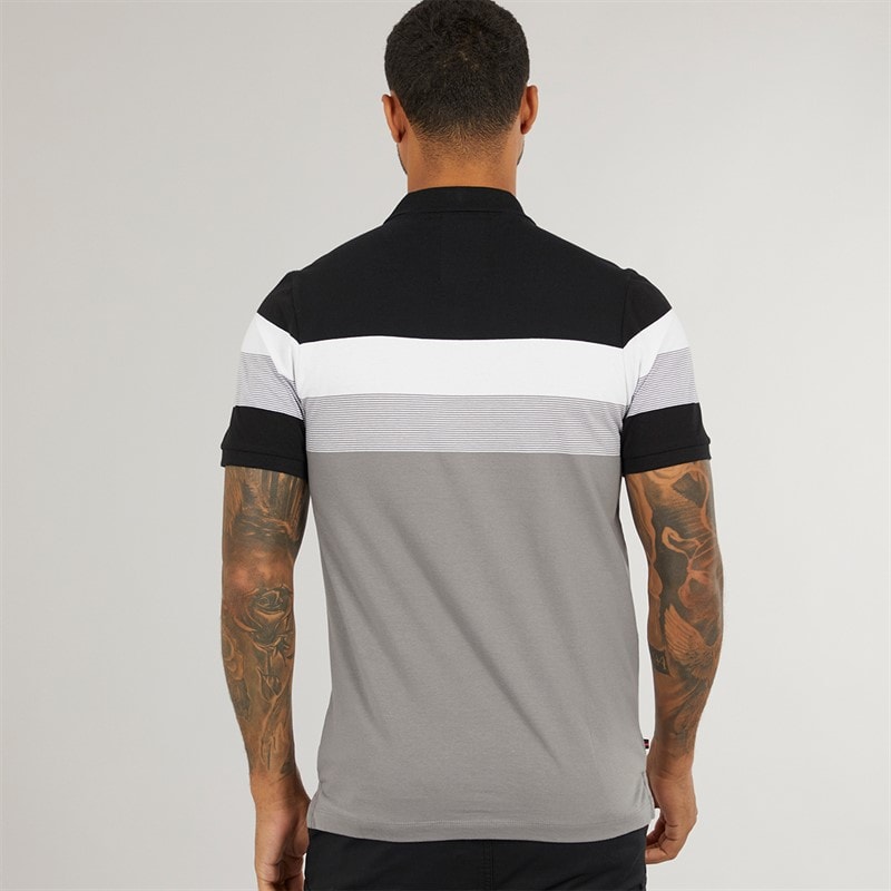 Luke 1977 Mens Shuffle Polo Shirt Black/White/Mid Grey B - Image 2