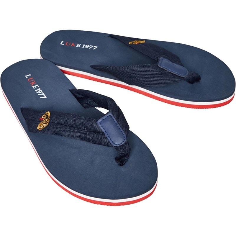 LUKE 1977 Mens Benn Flip Flops Navy/White/Red - Image 1