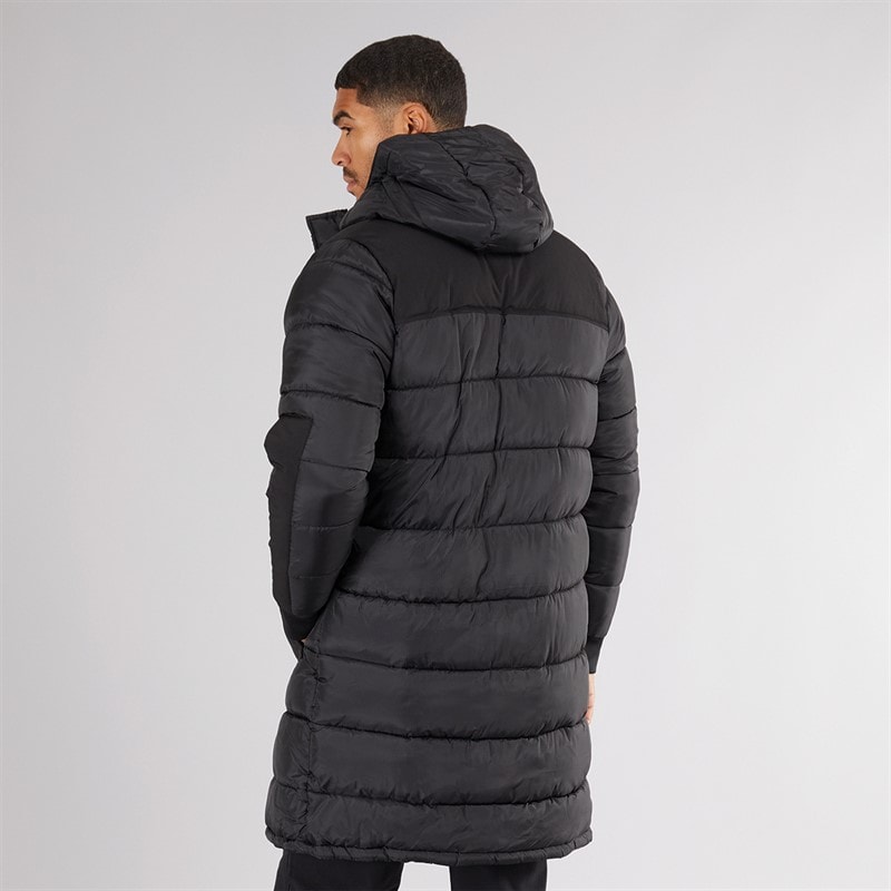 LUKE 1977 Mens Dreward Long Line Hooded Jacket Black - Image 2