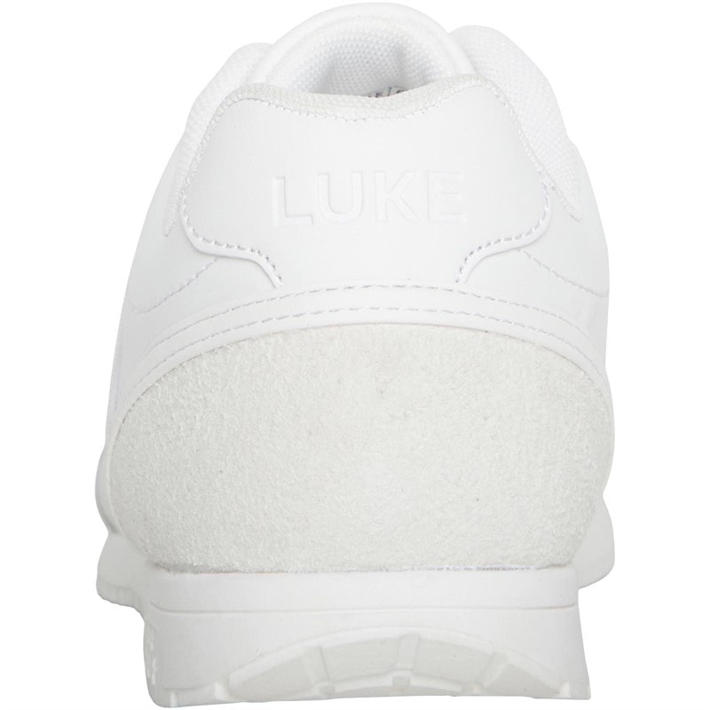 LUKE 1977 Mens Groves Trainers White Mono - Image 3