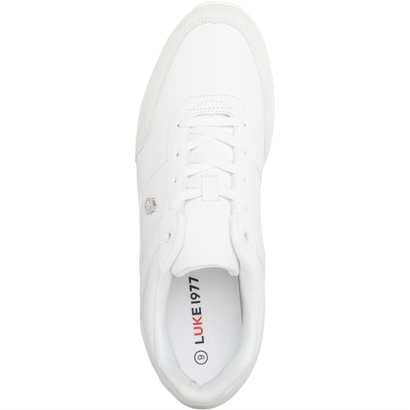 LUKE 1977 Mens Groves Trainers White Mono - Image 4