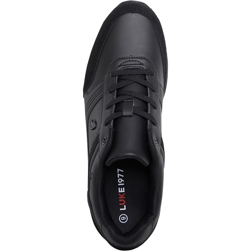 LUKE 1977 Mens Groves Trainers Black Mono - Image 4