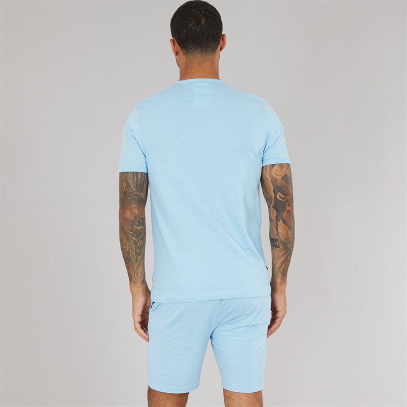 LUKE 1977 Mens Trousersnake T-Shirt And Shorts Set Light Blue - Image 2