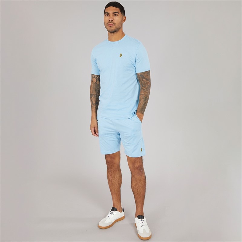 LUKE 1977 Mens Trousersnake T-Shirt And Shorts Set Light Blue - Image 5