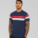 LUKE 1977 Mens Rio De Brazillia T-Shirt Navy/Marina Red/Stone