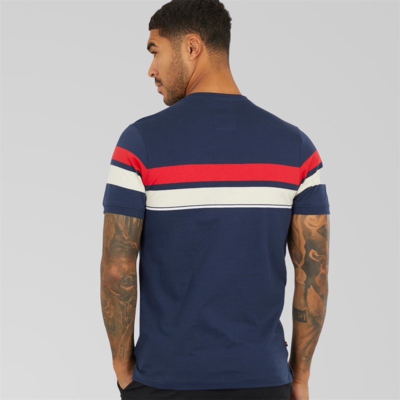 LUKE 1977 Mens Rio De Brazillia T-Shirt Navy/Marina Red/Stone - Image 2