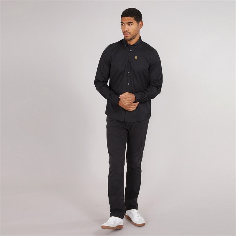 LUKE 1977 Mens Telford Long Sleeve Shirt Black - Image 4