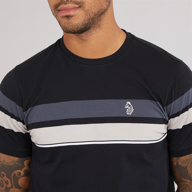 LUKE 1977 Mens Brazilia Printed T-Shirt Black/Charcoal - Image 3